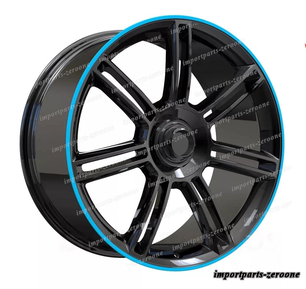 22インチ 新品 ツイン 7 スポーク ブルーライン スタイル ホイール ポルシェ タイカン -BRN-12567