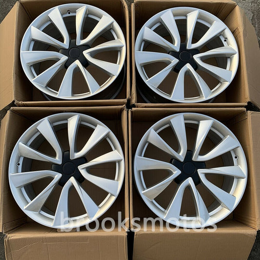 1点限り 19インチ ハイパーシルバー STYLE ホイールセット 2017+ テスラ モデル 3 19X8.5 オフセット35 　-BRN-1055　鍛造　★