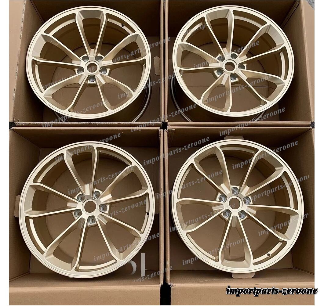 21インチ ポルシェ マカン 21x9.5 21x10　鍛造 ゴールド gt4 スタイル ホイール　-BRN-12661
