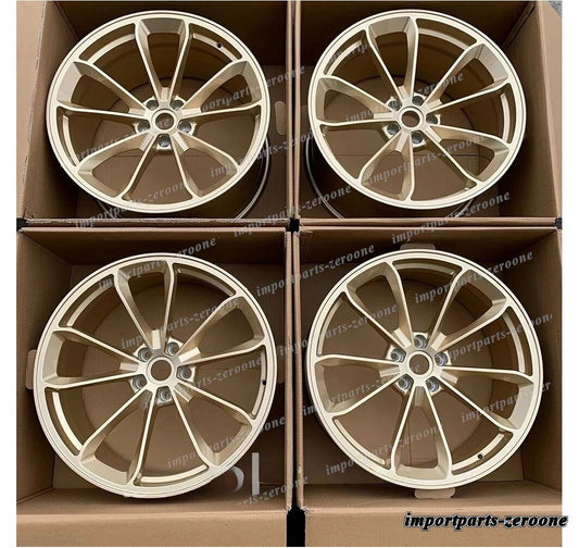 21インチ ポルシェ マカン 21x9.5 21x10　鍛造 ゴールド gt4 スタイル ホイール　-BRN-12661