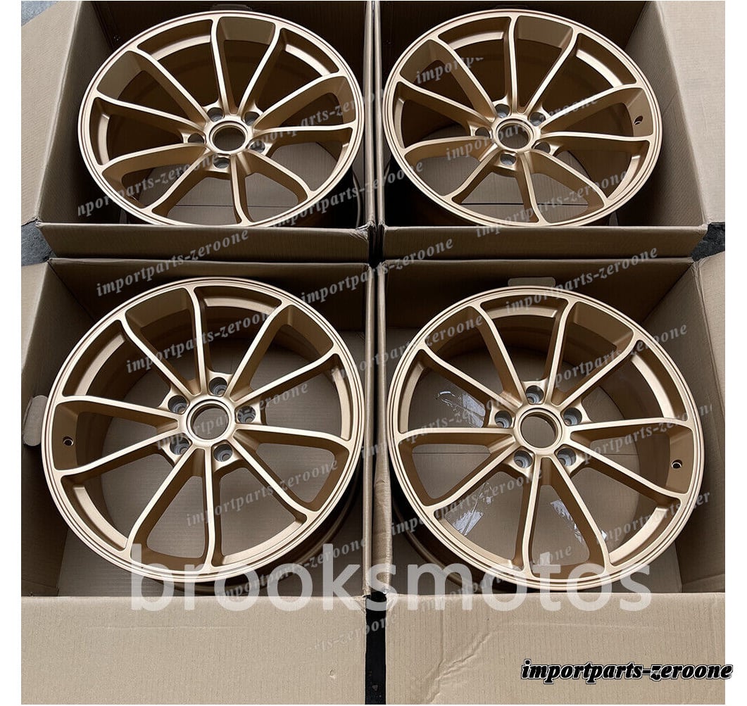 19インチ新品マットゴールドスタイル ホイールポルシェ911 997 　4本セット　-BRN-11873