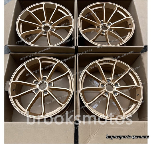 19インチ新品マットゴールドスタイル ホイールポルシェ911 997 　4本セット　-BRN-11873