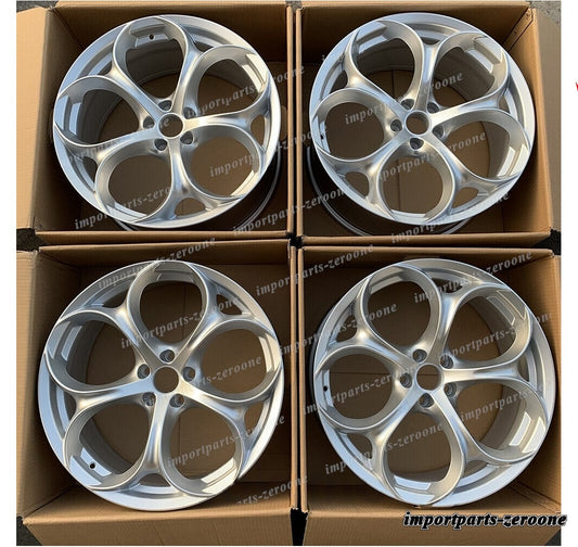 アルファ ロメオ ジュリア 19インチ ハイパー シルバー スタッガー スタイル ホイール  19x9.5 4本セット 　-BRN-12208-2