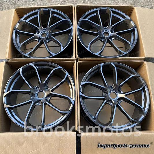 22インチ新品ツイン 5 スポークガンメタルスタイルホイール ポルシェマカン 22x9 22x10  LI-1338