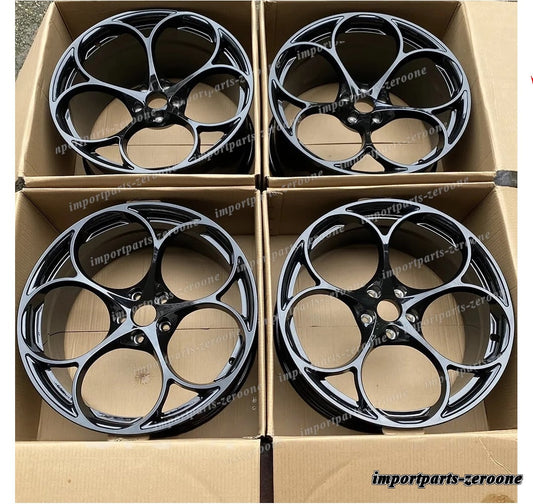 フォルクスワーゲン ゴルフ R 19インチ グロス ブラック フル 鍛造 ホイール リム 19x8.5 MK7 MK8　-BRN-12651