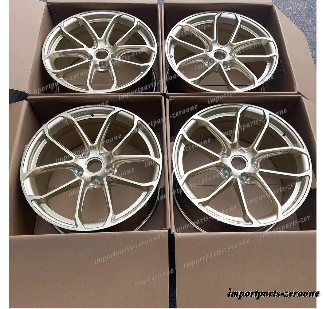 "22インチ 新品 ツイン 5 スポーク ゴールド スタイル ホイール  2017+ ポルシェ カイエン 22x9.5/11.5 　-BRN-12739
