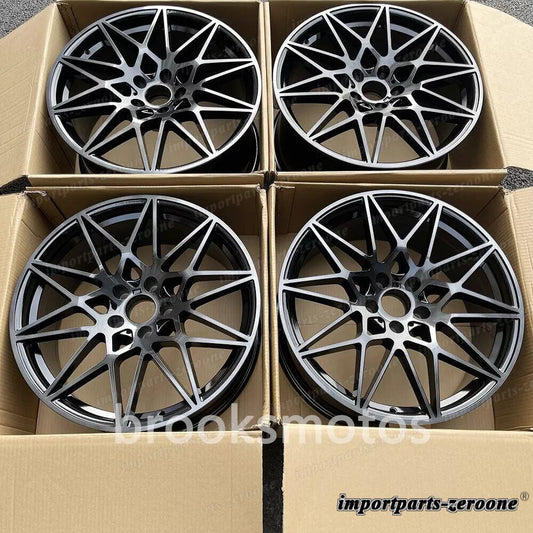 19インチ ブラック スタイル ホイール  BMW M2 F87 M3 F80 M4 F82 83 19x9 19x10 666 適合 LI-1621