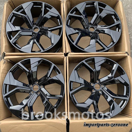 21インチ 新品グロス ブラック スタイル ホイール  アウディ C7 RS6 RS7 21x9.5 オフセット 25 適合 LI-1711
