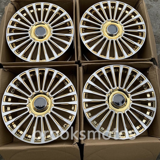1点限り 20インチ クローム GOLD M STYLE ホイールセット メルセデスベンツ W222 S クラス S600 　-BRN-1124　鍛造　★