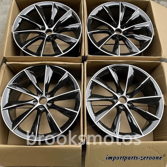 22インチ新品タービンスタイル鍛造スタッガーホイールテスラモデル x 22x9 22x10 適合 LI-2072