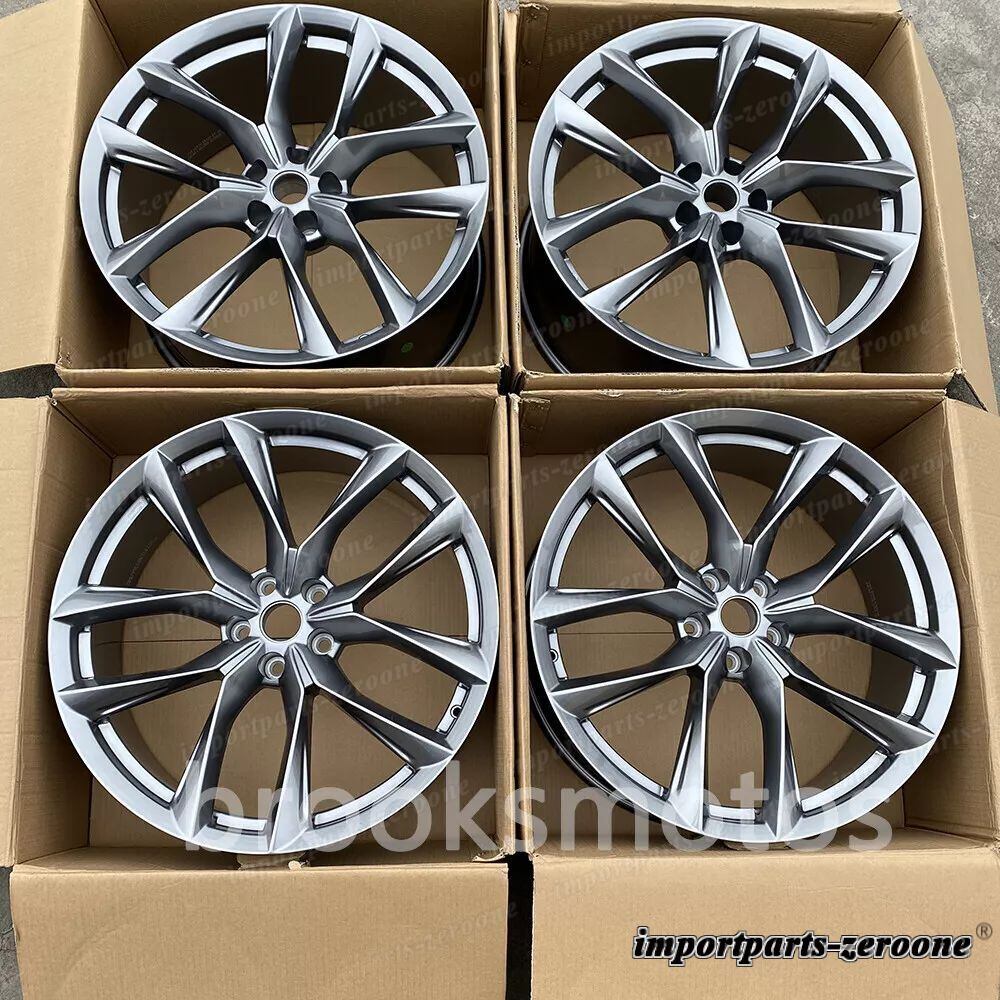 22インチニュースタイル グロスガンメタル スタッガー ホイール  テスラモデル x 22x9 22x10 適合 LI-2157