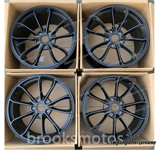 1点限り 20インチ マットブラック GT4 ホイール 2016+ ポルシェ 718 ケイマン 982 20x8.5/10　-BRN-11725　鍛造　★