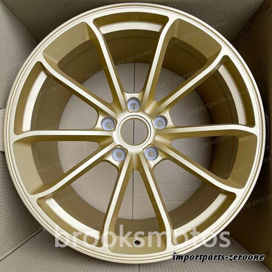 21インチ 新品サテンゴールド GT4 スタイル フォージドホイールポルシェマカン 21x9.5 21x10 適合 LI-1468