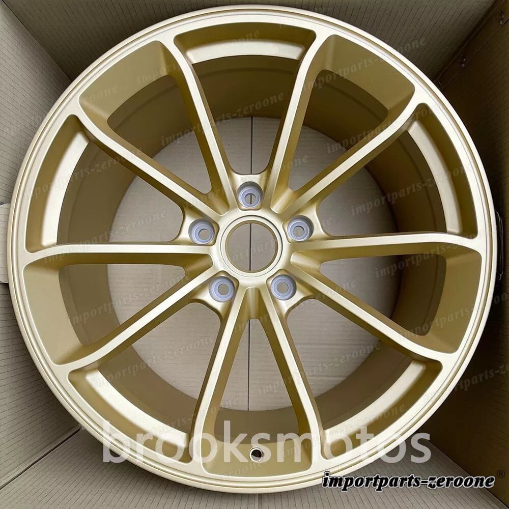 21インチ 新品サテンゴールド GT4 スタイル フォージドホイールポルシェマカン 21x9.5 21x10 適合 LI-1468