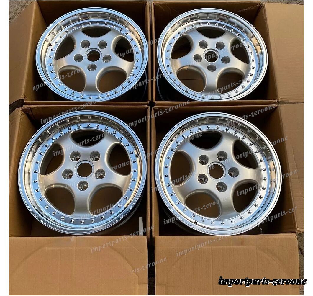 17インチ 鍛造クラシック ワイド シルバー スタイル ホイール 1981-1986 ポルシェ 944　-BRN-12696