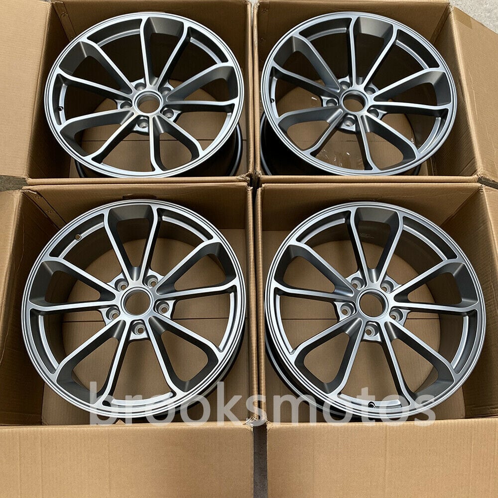 19インチ プラチナグレー GT4 スタイル 鍛造 ホイール   ポルシェ ケイマン 981 BRN-1677-2