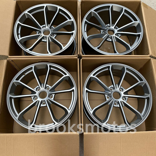 19インチ プラチナグレー GT4 スタイル 鍛造 ホイール   ポルシェ ケイマン 981 BRN-1677-2
