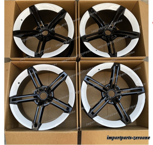 1点限り 21インチ ツイン 5 スポーク ホワイト スタイル ホイール テスラ モデル S 21x8.5 21x9 　-BRN-12033　鍛造　★