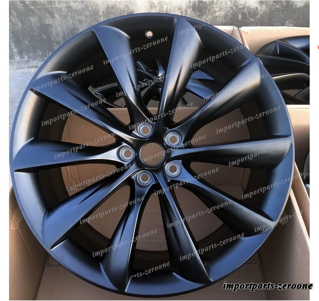 1点限り 21インチ Tスタイル マットブラックスタッガーホイール テスラ モデルs 21x8.5 21x9 　-BRN-12233★