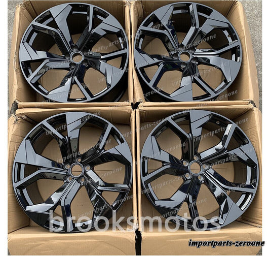 23 インチ 新品 グロスブラックホイール 2016+ アウディ Q7 Q8 RS Q8 23x9.5 オフセット26"　-BRN-11943
