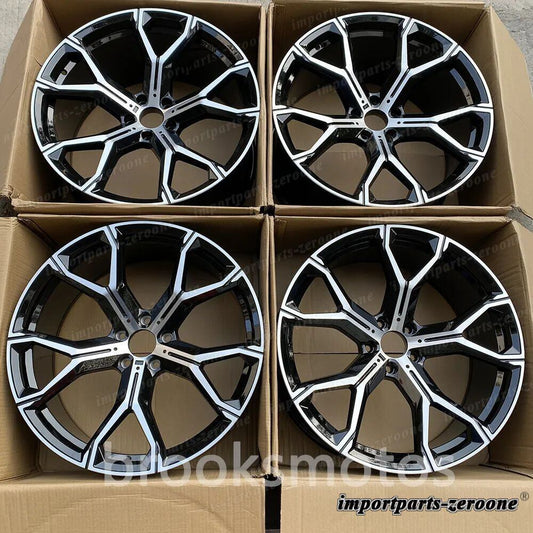 22インチ ニュースタイル ブラック ホイール  BMW X5 E70 F15 X6 E71 F16 5x120 741 4本セット LI-1401