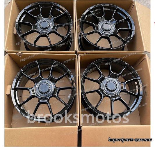 1点限り 20インチ スタッガードグロスブラックスタイル ホイール 2013+ ポルシェ ケイマン 981　-BRN-12093　鍛造　★