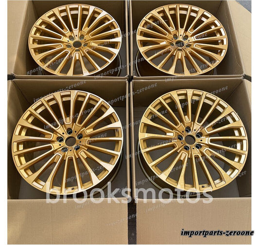 22インチ新品マルチスポークゴールドスタイルホイール2019+ BMW G07 X7 5x112 4 個セット　-BRN-11936