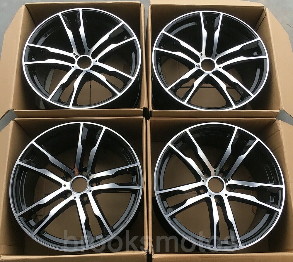1点限り 20インチ TWIN 5 スポーク ブラック STYLE ホイールセット BMW X5 E70 F15 X6 E71 F16 611 　-BRN-1115　鍛造　★