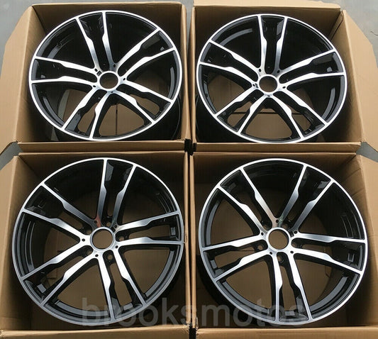 1点限り 20インチ TWIN 5 スポーク ブラック STYLE ホイールセット BMW X5 E70 F15 X6 E71 F16 611 　-BRN-1115　鍛造　★
