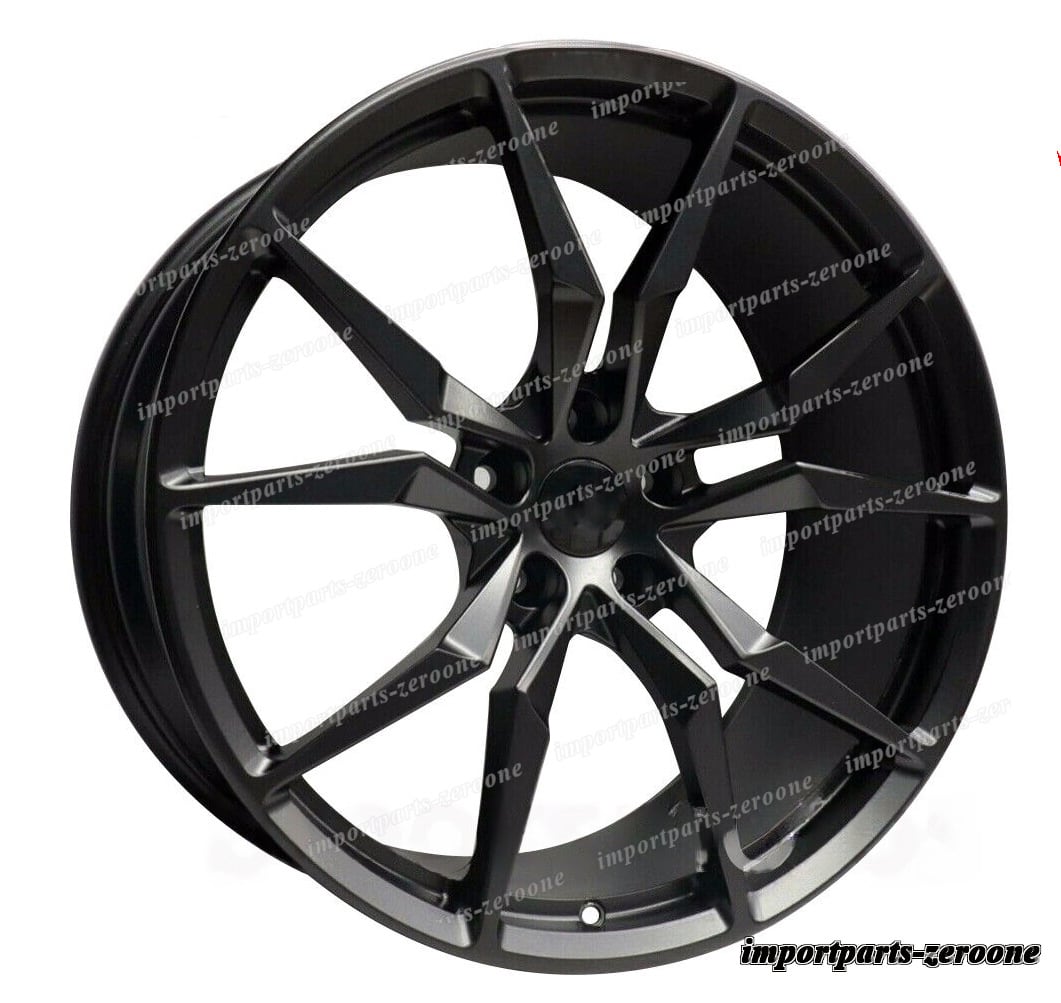 20インチ サテンブラックフルスタイルホイール 20x10.5 オフセット15 5x112 66.5 4 個セット　-BRN-12272