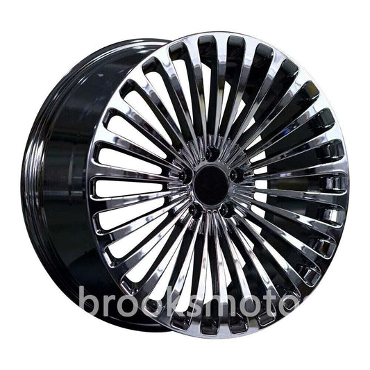 22インチ ニュークロームブラックホイールメルセデスベンツ　EQS450　セダン用　 22X9.5 4 本セット BRN-1758-3