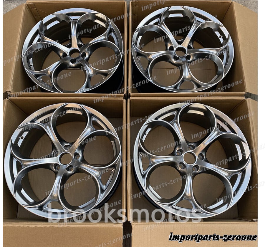 1点限り 20インチ　アルファロメオ　ステルヴィオ　ハイパーブラック　ホイール 20X8.5 5X110 ４本セット　-BRN-11200★　鍛造