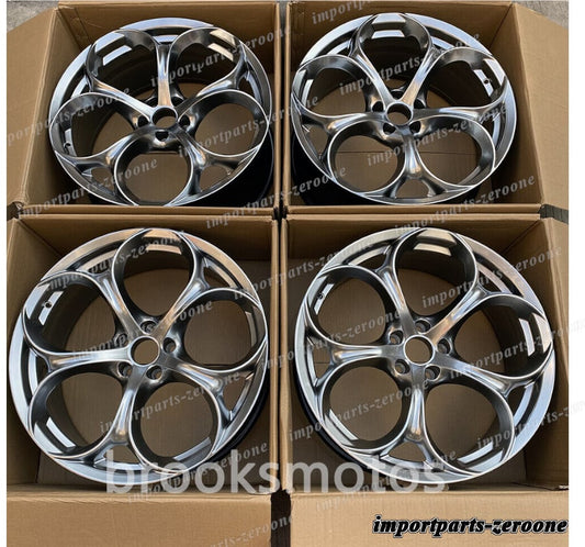 1点限り 20インチ　アルファロメオ　ステルヴィオ　ハイパーブラック　ホイール 20X8.5 5X110 ４本セット　-BRN-11200★　鍛造