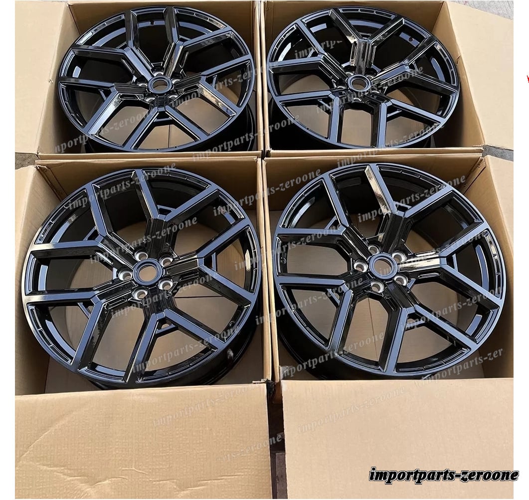 1点限り 21インチ 新品グロスブラック 5 スポークホイール レンジローバーボーグ 21x9.5 　-BRN-12558★