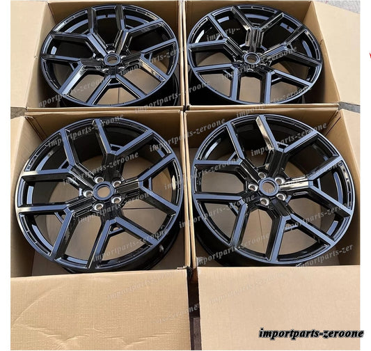 1点限り 21インチ 新品グロスブラック 5 スポークホイール レンジローバーボーグ 21x9.5 　-BRN-12558★