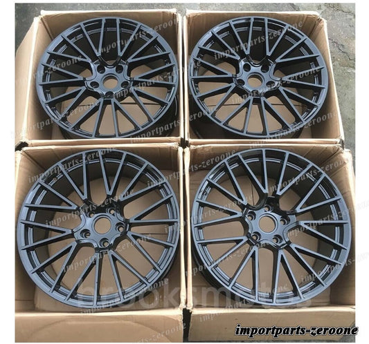 1点限り 2017+ ポルシェ カイエン 22x10 22x11.5 22インチ NEW　スタッガースタイルホイール　フルブラック　-BRN-12211-2★