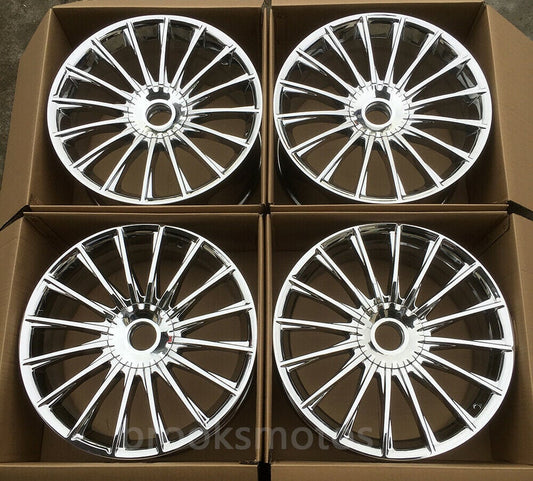 1点限り 19インチ S65 クローム STYLE ホイールセット メルセデスベンツ W222 S クラス S600 　-BRN-1046　鍛造　★