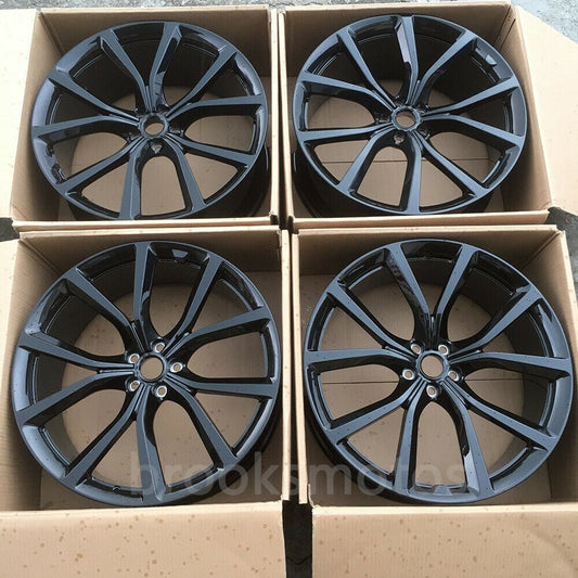 1点限り 22インチ 5 スポーク グロス ブラック STYLE GED ホイールセット ジャガー F PACE SVR 　-BRN-1261★