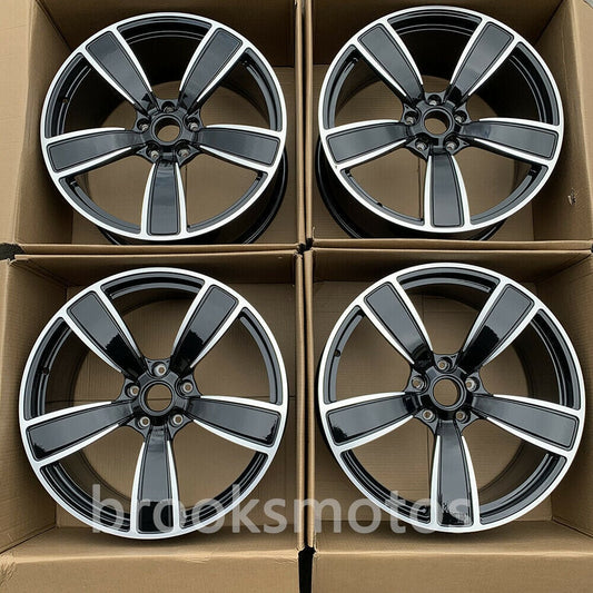 1点限り 19インチ 5 スポーク STYLE GED ホイールセット ポルシェ BOXSTER 987 19X8.5/9.5 ブラック 　-BRN-1041　鍛造　★