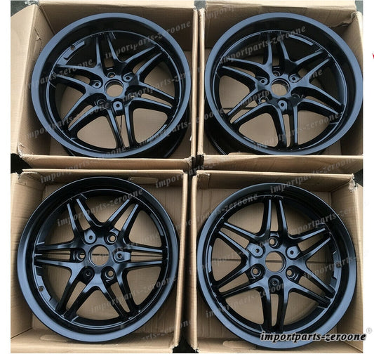 1点限り 16/17インチ　16X5.5 17X7.5 ホイールセット スマート TWO 3X112 ４本セット マット ブラック 　-BRN-1023★