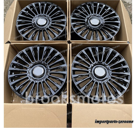 22インチ M スタイル  ブラック ホイール  テスラ モデル X 22x9 22x10.5 4 本セット　-BRN-11791-2