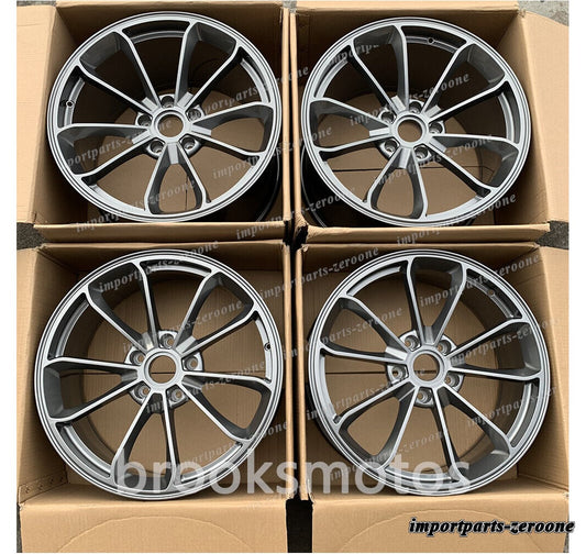 1点限り 20インチ　グレー GT4 スタイル ホイール 2013+ 　ポルシェケイマン 981 20x11 20x8.5 　-BRN-11739　鍛造　★