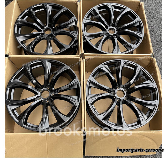 1点限り 20インチ ツイン 5 スポーク サテン ブラック スタイル ホイール BMW X5 E70 F15 X6 E71 F16 -BRN-11799-３★