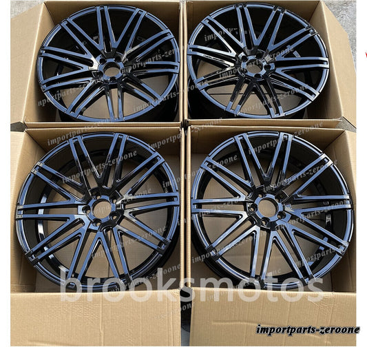 1点限り 2006+ ポルシェ カイエン 2005-2015 Q7 22x10.5 22インチ グロスブラックスタイルホイール　-BRN-12082★