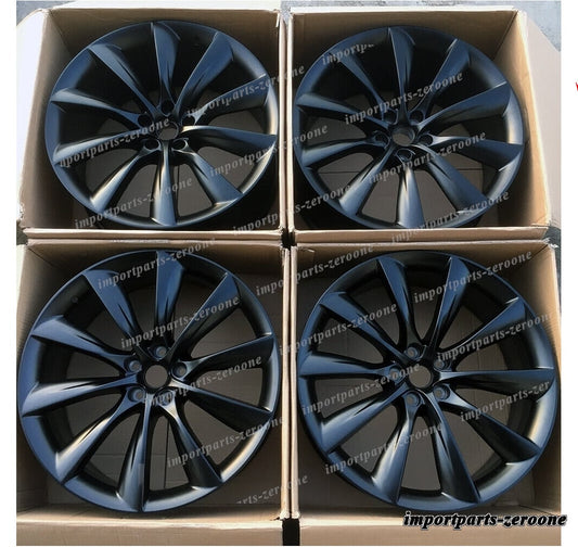 1点限り 21インチ Tスタイル マットブラックスタッガーホイール テスラ モデルs 21x8.5 21x9 　-BRN-12233★