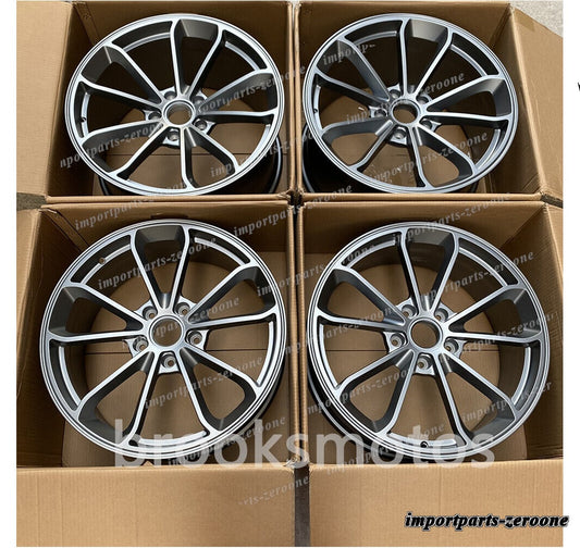 1点限り 19インチ　プラチナグレー GT4 スタイル ホイール　ポルシェ　ケイマン 987 　-BRN-11698　鍛造　★