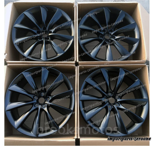 1点限り 20 インチ 新しい サテンブラックホイール 2017+ Teslaモデル 3 20x8.5 オフセット 35 　-BRN-11964-2★