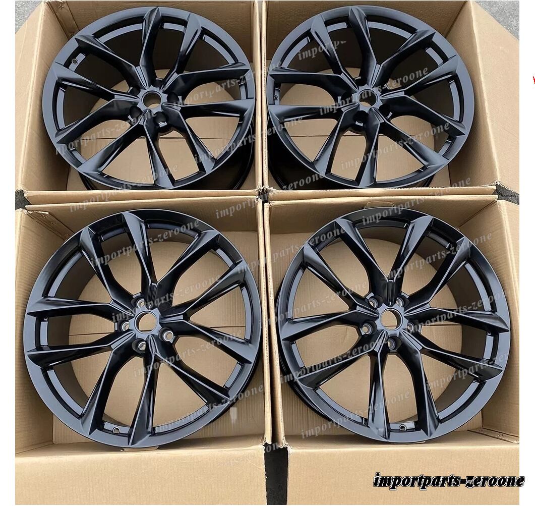 22インチ ニュースタイル ブラック スタッガー ホイール  テスラ モデル X 22x9 22x10 　-BRN-12435