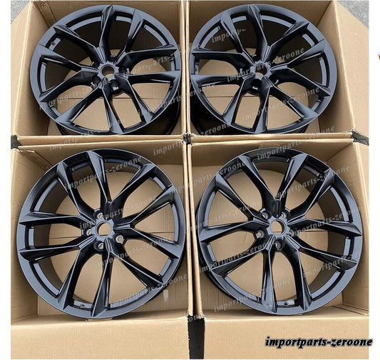 22インチ ニュースタイル ブラック スタッガー ホイール  テスラ モデル X 22x9 22x10 　-BRN-12435