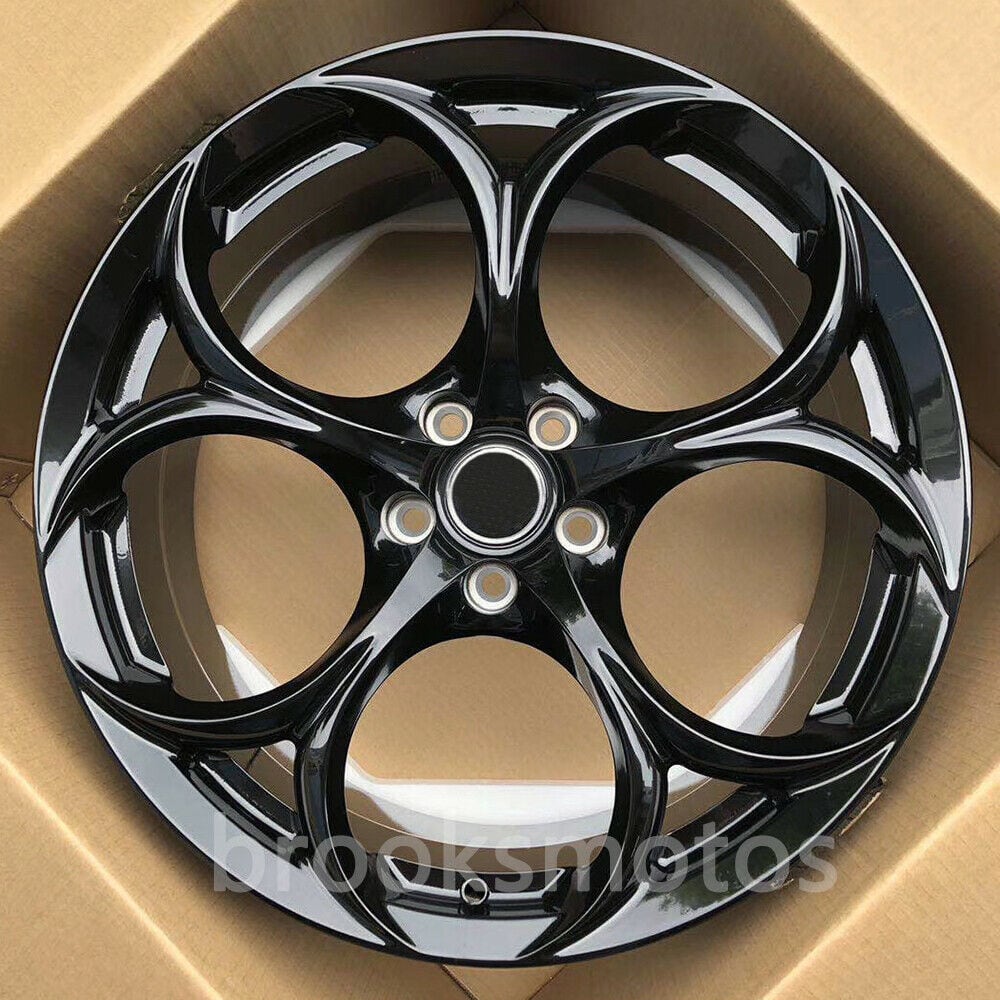 1点限り 20インチ　アルファロメオ STELVIO 20インチ グロス ブラック ホイールセット 20X8.5 5X110 ４本セット 　-BRN-1386　鍛造　★